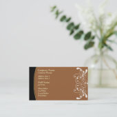 Trendy Brown met White Swirl Business Card Templat Visitekaartje (Staand voorkant)