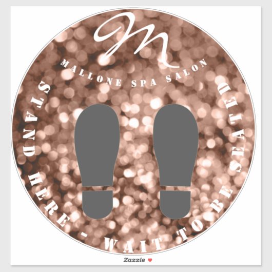 Trendy Brown Sparky Monogram Salon Floor sticker (Vel)