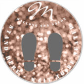 Trendy Brown Sparky Monogram Salon Floor sticker (Voorkant)