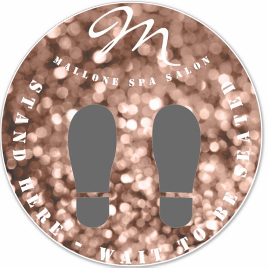Trendy Brown Sparky Monogram Salon Floor sticker (Voorkant)
