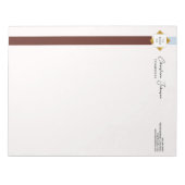 Trendy Brown Stripes Gold Logo Notitieblok (Voorkant)