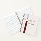 Trendy Brown Stripes Gold Logo Notitieboek (Binnen)