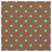 Trendy Brown Turquoise Blue Polka Dot Pattern Stof (Close Up)