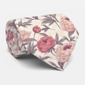 Trendy Bruidsjonker Cadeau Pioenrozen Bloemstuk Stropdas (Opgerold)