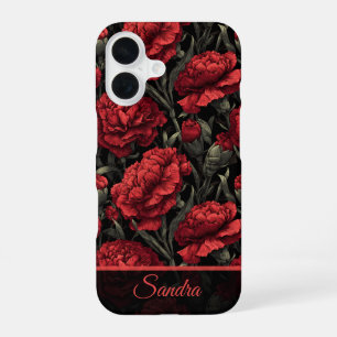 Trendy Bruidsmeisje Cadeau Anjer Bloem Naam iPhone 16 Hoesje