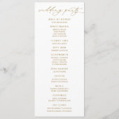 Trendy Bruiloft Goud Geometrische Groen Waterverf Programmakaart (Achterkant)