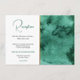 Trendy bruiloft receptie Emerald groen & goud Informatiekaartje