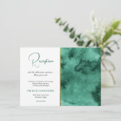 Trendy bruiloft receptie Emerald groen & goud Informatiekaartje (Staand voorkant)