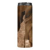 Trendy bruin en gouden agaat gemarmerd thermosbeker (Achterkant)