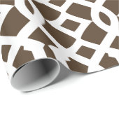 Trendy bruin en wit trellis patroon cadeaupapier (Rol Hoek)