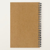 Trendy bruin gegolfd kartonnen modern logo notitieboek (Achterkant)