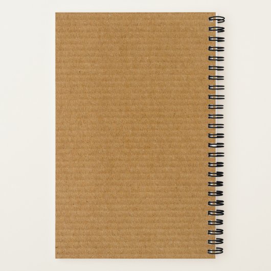 Trendy bruin golfkarton Modern Logo Notitieboek (Achterkant)