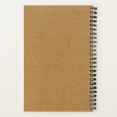 Trendy bruin karton Modern afgerond monogram Notitieboek (Achterkant)