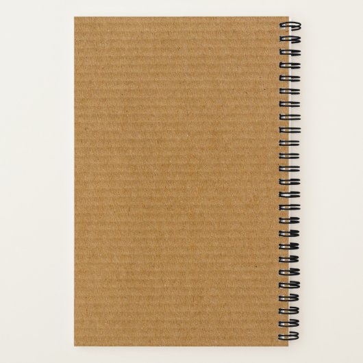 Trendy bruin karton Modern afgerond monogram Notitieboek (Achterkant)