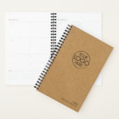Trendy bruin karton Modern Logo Weekly Planner (Display)