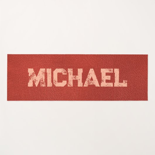 Trendy bruin lederen look Sjabloon namen Yogamat (Voorkant (horizontaal))