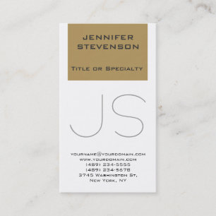 Trendy Bruine Beige Witte Monogram Zakelijke Visit Visitekaartje