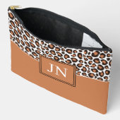 Trendy bruine luipaardprint met initialen etui (Open)