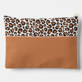 Trendy bruine luipaardprint met initialen etui (Achterkant)