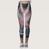 Trendy Bruine Octopus Tentakels Gym Oefening Vrouw Leggings (Voorkant)