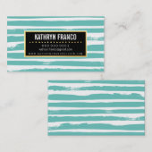 TRENDY BRUSH STROKE schattige stijlvolle verf mint Visitekaartje (Voorkant / Achterkant)