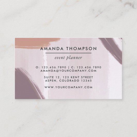 Trendy Brush Strokes Collage Visitekaartje (Achterkant)
