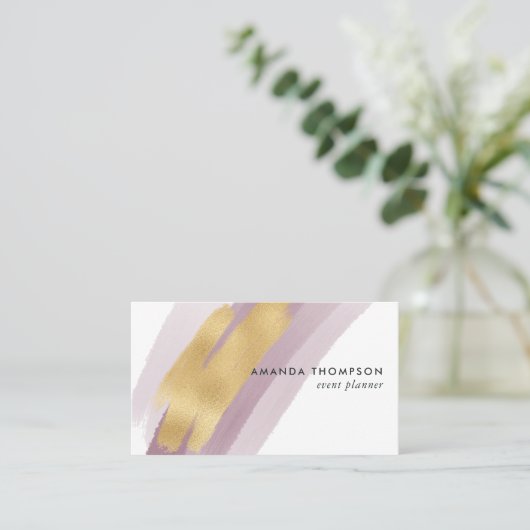 Trendy Brush Strokes Collage Visitekaartje (Staand voorkant)