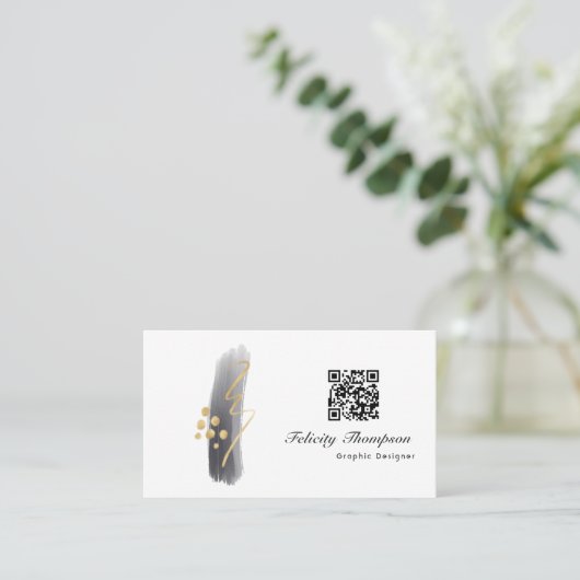 Trendy Brush Strokes Collage Visitekaartje (Staand voorkant)