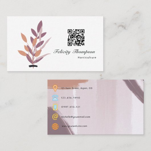 Trendy Brush Strokes Collage Visitekaartje (Voorkant / Achterkant)