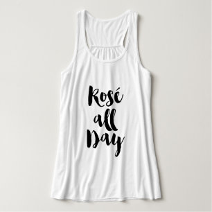 Trendy Brush Typography "Rosé all Day" Tanktop