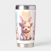 Trendy Brushstroke Paas Highland Koe 20oz Geïsoleerde Drinkbeker (Voorkant)