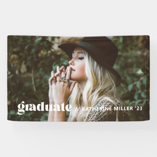 Trendy Bubble Graduation Party Spandoek (Horizontaal)