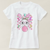 Trendy Bubblegum Bunny Easter; Schattigee pastel T-shirt (Design voorkant)