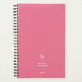 Trendy Bubblegum Roze Modern Monogram Weekly Planner (Voorkant)