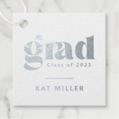 Trendy Bubbly Folie Graduation Party Foto Backer Bedankjes Labels (Voorkant)