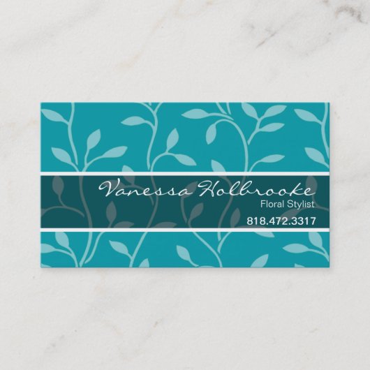 Trendy Bud Vines Business Card-sjabloon Visitekaartje (Voorkant)
