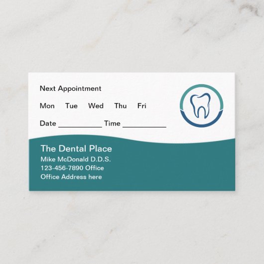 Trendy Budget Dentist Appointment Visitekaartjes (Voorkant)