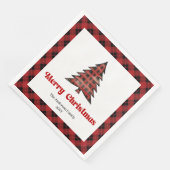 Trendy Buffalo Christmas Napkin Editable Design Servet (Hoek)