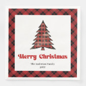 Trendy Buffalo Christmas Napkin Editable Design Servet (Voorkant)
