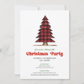 Trendy Buffalo Geruite Kerstboom Viering Kaart (Voorkant)