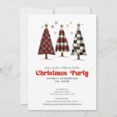 Trendy buffalo plaid Christmas tree editable Kaart (Voorkant)