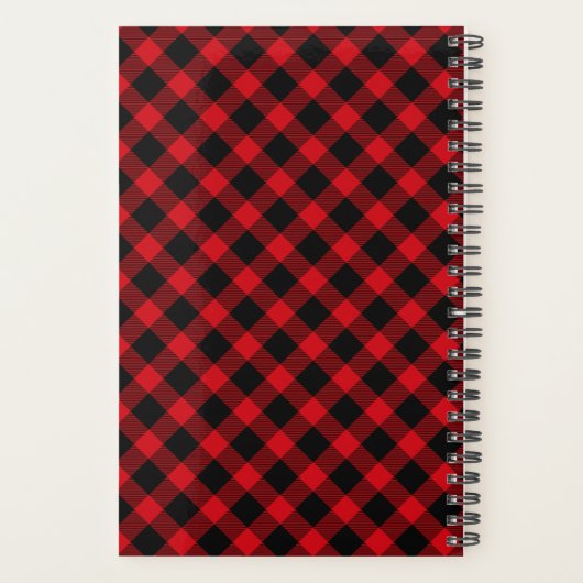 Trendy Buffalo Plaid Monogram Planner (Achterkant)