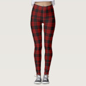 Trendy Buffalo Plaid Rood Zwart Cheks Lumberjack Leggings (Voorkant)