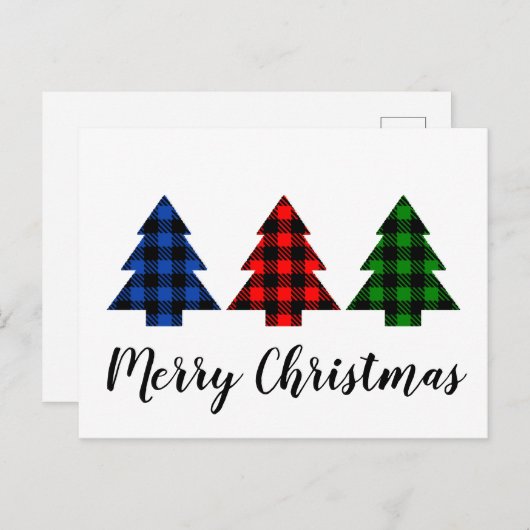 Trendy Buffalo Pset-kerstbomen Briefkaart (Voorkant / Achterkant)