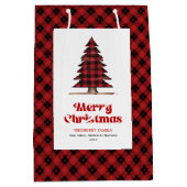 Trendy buffelruit kerstboom cadeautaszak medium cadeauzakje (Voorkant)