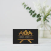 Trendy Building Construction Service Black & Gold  Visitekaartje (Staand voorkant)