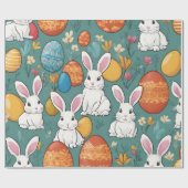 Trendy Bunny Paasfeest Collectie Cadeaupapier (Vlak)