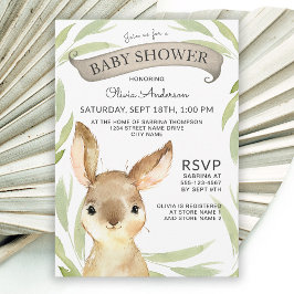 Trendy Bunny Rabbit Theme Baby shower Kaart