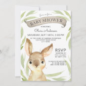 Trendy Bunny Rabbit Theme Baby shower Kaart (Voorkant)