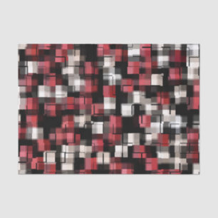 Trendy Burgundy Black White, Abstract speldenspel Tissuepapier